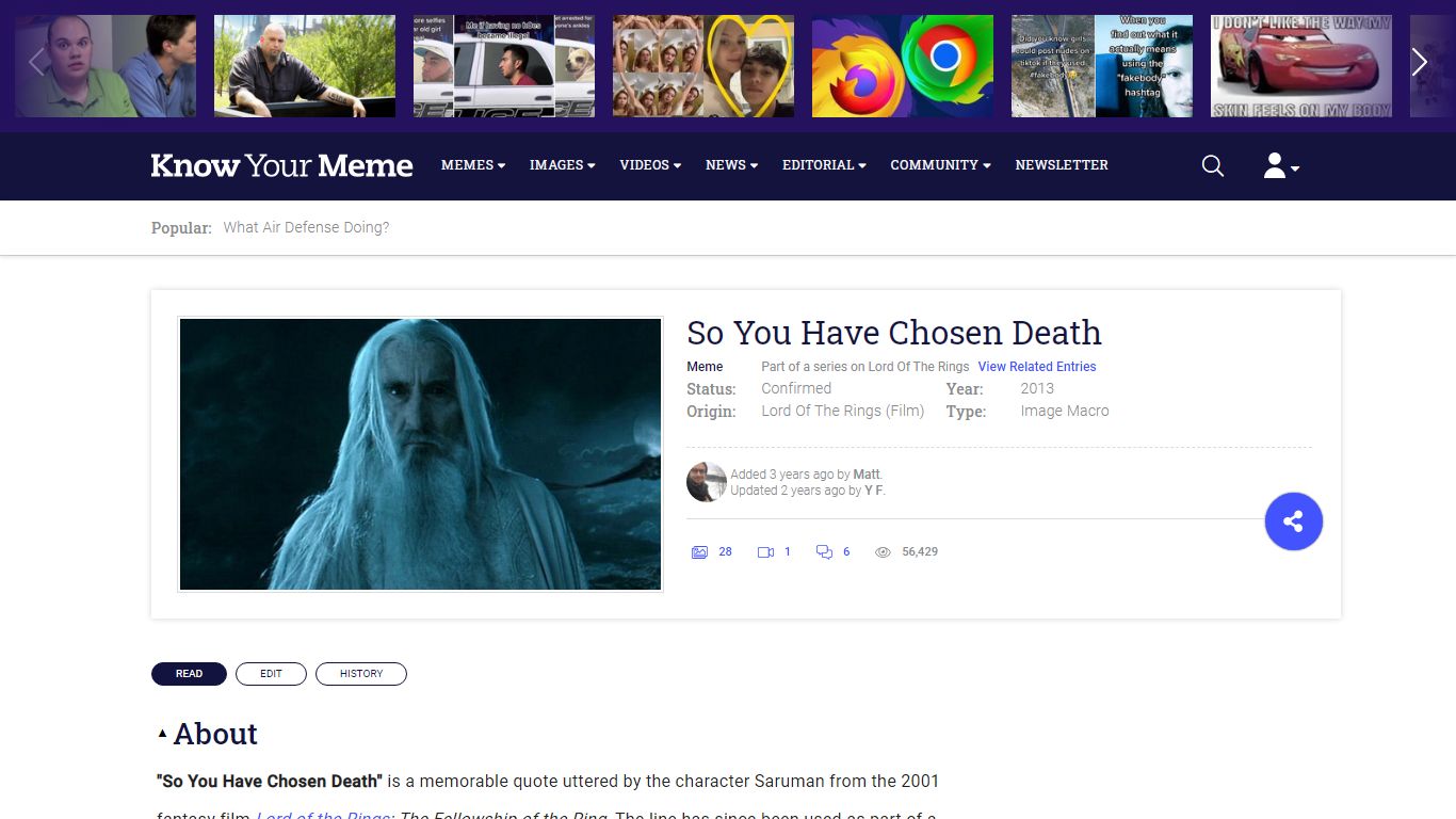 So You Have Chosen Death | Know Your Meme